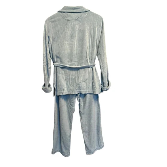 Lalide à Paris Claire Lounge Set Pajamas Size Medium Blue Terry Cloth Velour